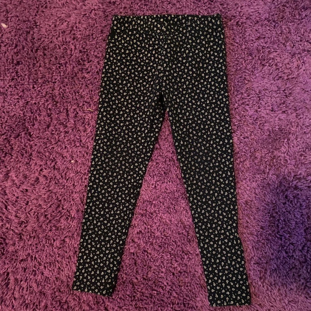 Navy Blue Floral Leggings